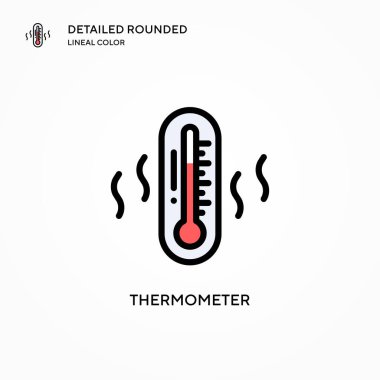 Termometre vektör simgesi. Modern vektör illüstrasyon kavramları. Düzenlemesi ve kişiselleştirmesi kolay.