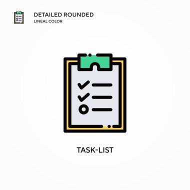Görev listesi vektör simgesi. Modern vektör illüstrasyon kavramları. Düzenlemesi ve kişiselleştirmesi kolay.