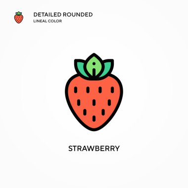 Çilek vektör simgesi. Modern vektör illüstrasyon kavramları. Düzenlemesi ve kişiselleştirmesi kolay.