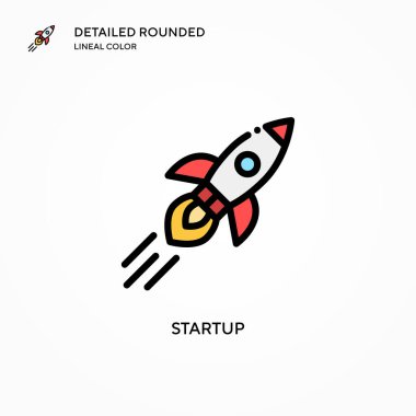 Vektör simgesini başlat. Modern vektör illüstrasyon kavramları. Düzenlemesi ve kişiselleştirmesi kolay.