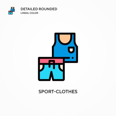 Spor giysileri vektör simgesi. Modern vektör illüstrasyon kavramları. Düzenlemesi ve kişiselleştirmesi kolay.