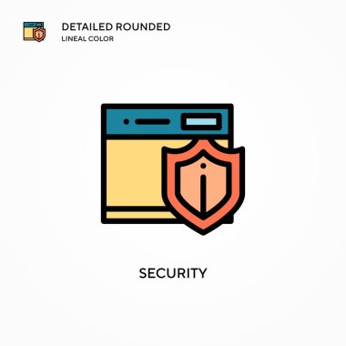 Güvenlik vektör simgesi. Modern vektör illüstrasyon kavramları. Düzenlemesi ve kişiselleştirmesi kolay.