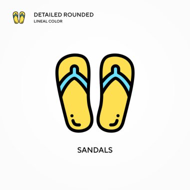 Sandals vektör simgesi. Modern vektör illüstrasyon kavramları. Düzenlemesi ve kişiselleştirmesi kolay.