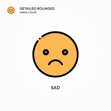 Üzücü vektör simgesi. Modern vektör illüstrasyon kavramları. Düzenlemesi ve kişiselleştirmesi kolay.