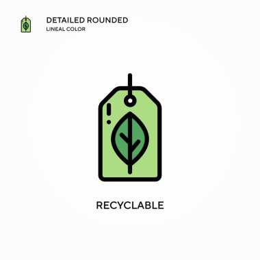 Geri dönüşümlü vektör simgesi. Modern vektör illüstrasyon kavramları. Düzenlemesi ve kişiselleştirmesi kolay.