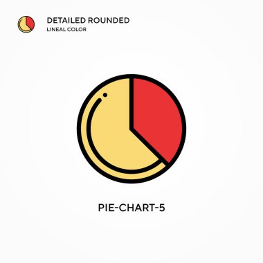 Pie-chart-5 vektör simgesi. Modern vektör illüstrasyon kavramları. Düzenlemesi ve kişiselleştirmesi kolay.