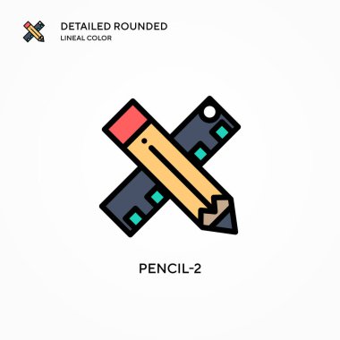 Kalem-2 vektör simgesi. Modern vektör illüstrasyon kavramları. Düzenlemesi ve kişiselleştirmesi kolay.