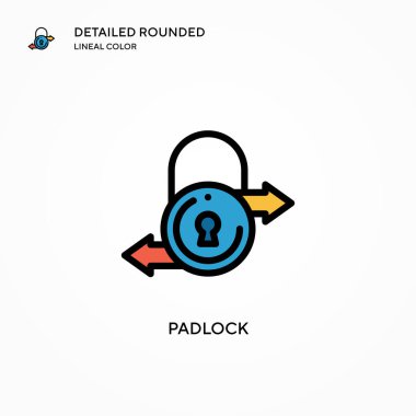 Asma kilit vektör simgesi. Modern vektör illüstrasyon kavramları. Düzenlemesi ve kişiselleştirmesi kolay.