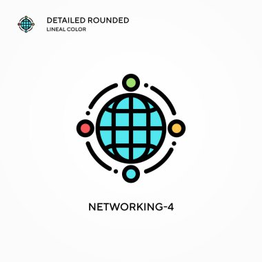 Ağ-4 vektör simgesi. Modern vektör illüstrasyon kavramları. Düzenlemesi ve kişiselleştirmesi kolay.