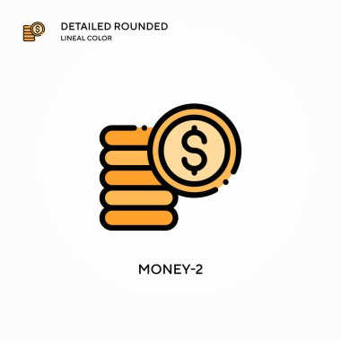 Money-2 vektör simgesi. Modern vektör illüstrasyon kavramları. Düzenlemesi ve kişiselleştirmesi kolay.