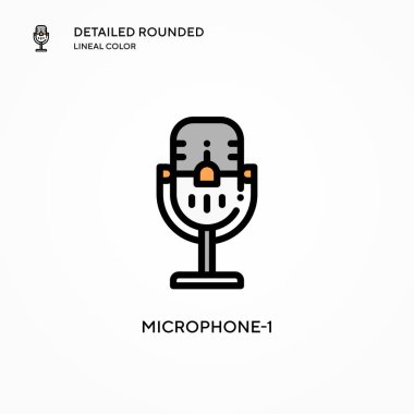 Mikrofon-1 vektör simgesi. Modern vektör illüstrasyon kavramları. Düzenlemesi ve kişiselleştirmesi kolay.