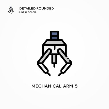 Mekanik kol-5 vektör simgesi. Modern vektör illüstrasyon kavramları. Düzenlemesi ve kişiselleştirmesi kolay.