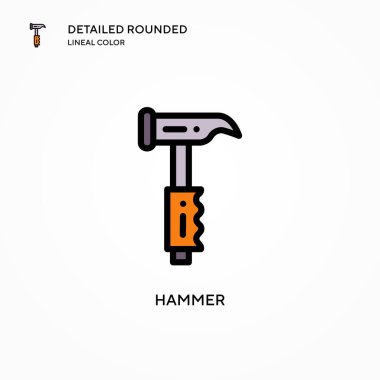 Çekiç vektör simgesi. Modern vektör illüstrasyon kavramları. Düzenlemesi ve kişiselleştirmesi kolay.