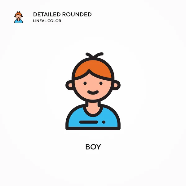 Boy Vector Icon Modern Vector Illustration Concepts Easy Edit Customize — Stock Vector