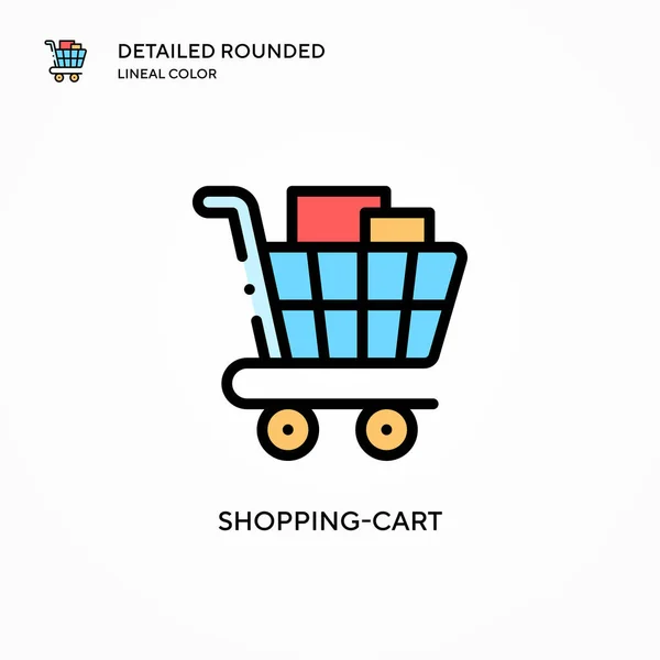 Icono Vector Carrito Compras Conceptos Modernos Ilustración Vectorial Fácil Editar — Archivo Imágenes Vectoriales