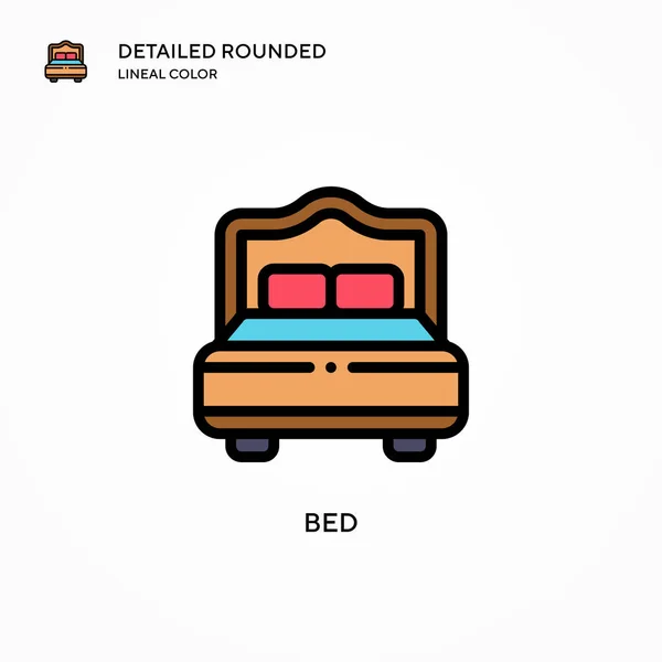 Icono Vector Cama Conceptos Modernos Ilustración Vectorial Fácil Editar Personalizar — Archivo Imágenes Vectoriales