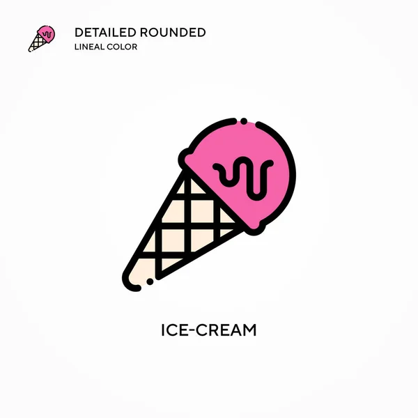 アイスクリームのベクトルアイコン 現代のベクトル図の概念 編集とカスタマイズが簡単 — ストックベクタ