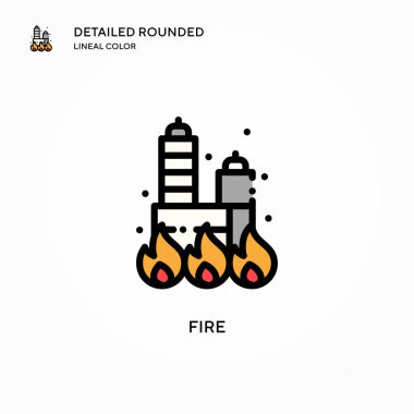 Vektör simgesini ateşle. Modern vektör illüstrasyon kavramları. Düzenlemesi ve kişiselleştirmesi kolay.