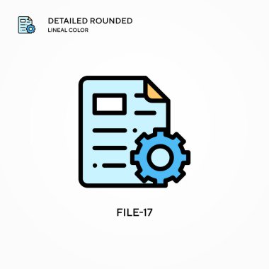Dosya-17 vektör simgesi. Modern vektör illüstrasyon kavramları. Düzenlemesi ve kişiselleştirmesi kolay.