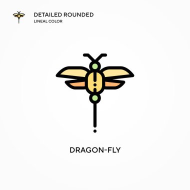 Ejderha-uçuş vektör simgesi. Modern vektör illüstrasyon kavramları. Düzenlemesi ve kişiselleştirmesi kolay.