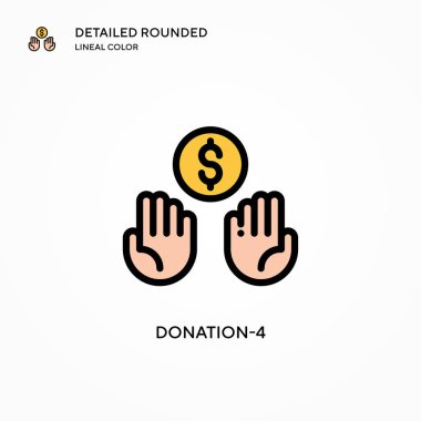 Bağış-4 vektör simgesi. Modern vektör illüstrasyon kavramları. Düzenlemesi ve kişiselleştirmesi kolay.