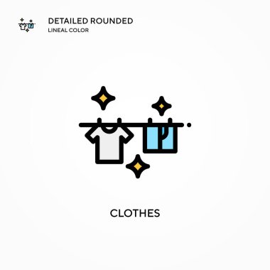 Giysi vektör simgesi. Modern vektör illüstrasyon kavramları. Düzenlemesi ve kişiselleştirmesi kolay.