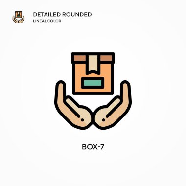 Kutu-7 vektör simgesi. Modern vektör illüstrasyon kavramları. Düzenlemesi ve kişiselleştirmesi kolay.