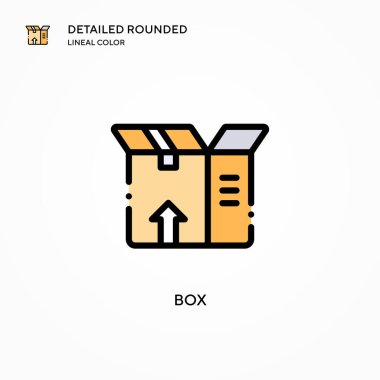 Kutu vektör simgesi. Modern vektör illüstrasyon kavramları. Düzenlemesi ve kişiselleştirmesi kolay.