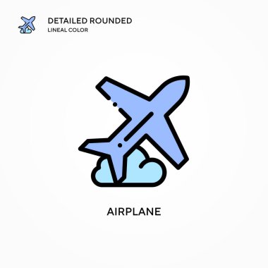 Uçak vektör simgesi. Modern vektör illüstrasyon kavramları. Düzenlemesi ve kişiselleştirmesi kolay.