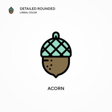 Meşe palamudu ikonu. Modern vektör illüstrasyon kavramları. Düzenlemesi ve kişiselleştirmesi kolay.