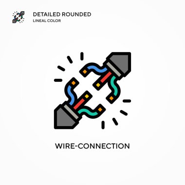 Kablo bağlantısı vektör simgesi. Modern vektör illüstrasyon kavramları. Düzenlemesi ve kişiselleştirmesi kolay.