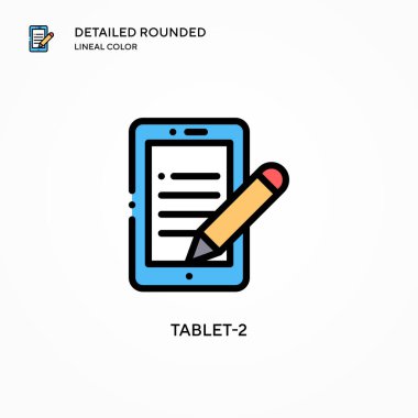 Tablet-2 vektör simgesi. Modern vektör illüstrasyon kavramları. Düzenlemesi ve kişiselleştirmesi kolay.