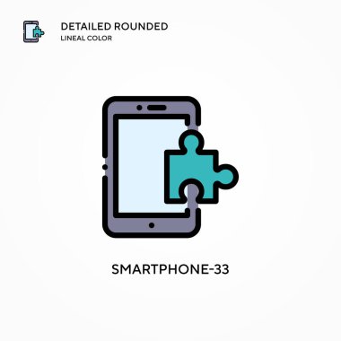 Akıllı telefon-33 vektör simgesi. Modern vektör illüstrasyon kavramları. Düzenlemesi ve kişiselleştirmesi kolay.