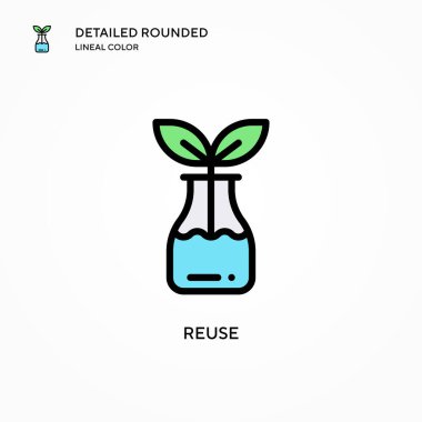 Vektör simgesini yeniden kullan. Modern vektör illüstrasyon kavramları. Düzenlemesi ve kişiselleştirmesi kolay.