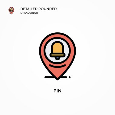 Pin vektör simgesi. Modern vektör illüstrasyon kavramları. Düzenlemesi ve kişiselleştirmesi kolay.