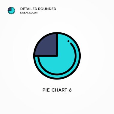 Pie-chart-6 vektör simgesi. Modern vektör illüstrasyon kavramları. Düzenlemesi ve kişiselleştirmesi kolay.