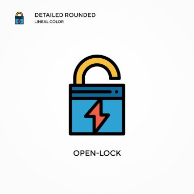 Vektör simgesini aç. Modern vektör illüstrasyon kavramları. Düzenlemesi ve kişiselleştirmesi kolay.