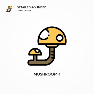 Mantar-1 vektör ikonu. Modern vektör illüstrasyon kavramları. Düzenlemesi ve kişiselleştirmesi kolay.