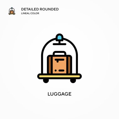 Bagaj vektör simgesi. Modern vektör illüstrasyon kavramları. Düzenlemesi ve kişiselleştirmesi kolay.