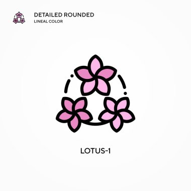 Lotus-1 vektör simgesi. Modern vektör illüstrasyon kavramları. Düzenlemesi ve kişiselleştirmesi kolay.