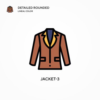 Ceket-3 vektör simgesi. Modern vektör illüstrasyon kavramları. Düzenlemesi ve kişiselleştirmesi kolay.