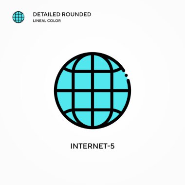 İnternet-5 vektör simgesi. Modern vektör illüstrasyon kavramları. Düzenlemesi ve kişiselleştirmesi kolay.