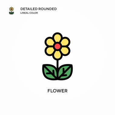 Çiçek vektör simgesi. Modern vektör illüstrasyon kavramları. Düzenlemesi ve kişiselleştirmesi kolay.