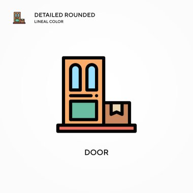 Kapı vektör simgesi. Modern vektör illüstrasyon kavramları. Düzenlemesi ve kişiselleştirmesi kolay.