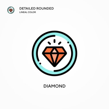 Elmas vektör simgesi. Modern vektör illüstrasyon kavramları. Düzenlemesi ve kişiselleştirmesi kolay.
