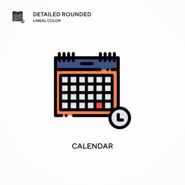 Takvim vektör simgesi. Modern vektör illüstrasyon kavramları. Düzenlemesi ve kişiselleştirmesi kolay.
