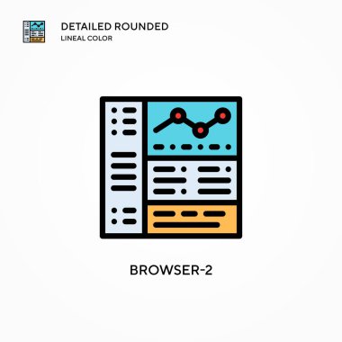 Tarayıcı-2 vektör simgesi. Modern vektör illüstrasyon kavramları. Düzenlemesi ve kişiselleştirmesi kolay.