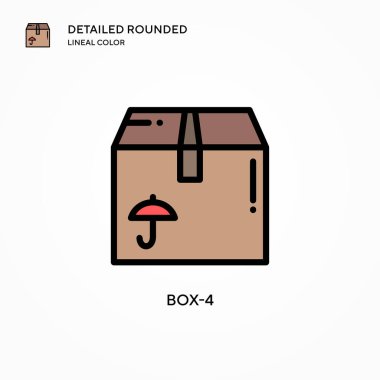 Kutu-4 vektör simgesi. Modern vektör illüstrasyon kavramları. Düzenlemesi ve kişiselleştirmesi kolay.
