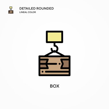 Kutu vektör simgesi. Modern vektör illüstrasyon kavramları. Düzenlemesi ve kişiselleştirmesi kolay.