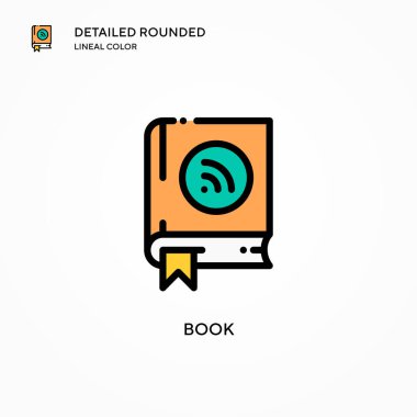 Kitap vektör simgesi. Modern vektör illüstrasyon kavramları. Düzenlemesi ve kişiselleştirmesi kolay.